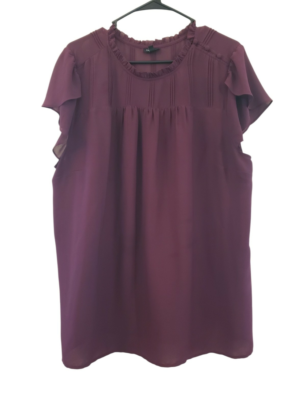 torrid Plum Ruffled Flutter Sleeve Blouse